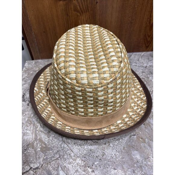 PETER GRIMM FEDORA 100% Natural Fibers Vintage Look Size S/M Tan Brown - Picture 3 of 7